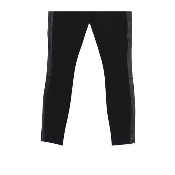 NWOT J. Crew Leather Trim Tuxedo Stripe Pixie Ponte Ankle Pants Legging 00 Black - Picture 11 of 15